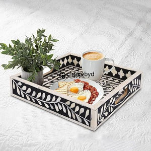 Bandeja de Servir Moderna Hecha a Mano con Incrustaciones de Hueso, de Calidad Premium, Móvil, Decorativa para Mesa de Comedor, por Tradebyd - Product Image 5