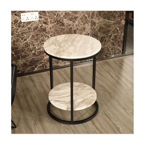 Stylish Modern Marble And Metal <b>Side</b> <b>Table</b> <b>With</b> <b>Storage</b> Shelf New Design Accent End <b>Table</b> <b>For</b> Bedroom <b>Living</b> <b>Room</b> Use - Product Image 1