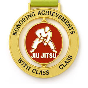 Medallas de Taekwondo Personalizadas para Eventos Deportivos, de Aleación de Zinc, Chapadas en Oro, con Impresión UV y Esmalte Suave - Product Image 5