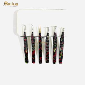 Pinzas Profesionales para Pestañas con Punta de Fibra a 90 Grados, Agarre Nano, Curvadas, de Acero Inoxidable, Herramienta de Extensión - Product Image 4