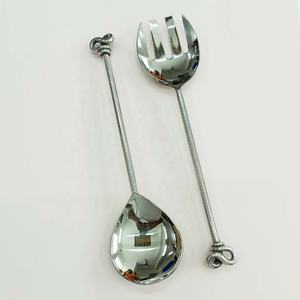 Nouveau Unique Clair Miroir Poli Noeud fin Poignée Salade Service Ensemble Fruits & Légumes Outils Royal Design Ensembles - Product Image 3