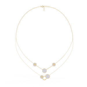 Luxury Handcrafted 10k 14k 18k Yellow Gold Layered Diamond Jewellery <b>Necklace</b> Women’s <b>Statement</b> Diamond Jewellery Collection - Product Image 2
