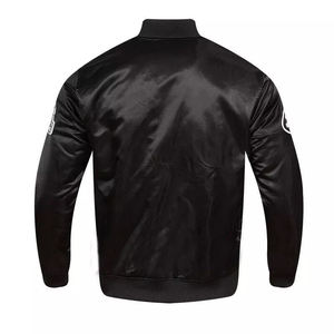 Veste de baseball en satin noir New York - Product Image 3
