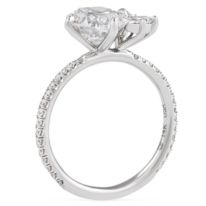 Bague Trio en Diamant de Laboratoire Certifié IGI de 2,15 Carats, Coupe Coussin, avec Pierres Poire et Rondes, Bague Tendance pour Femme - Product Image 3