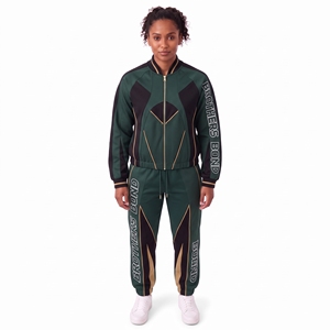 custom women tracksuit set zip up jacket track pants olive <b>green</b> burgundy color block sports <b>suit</b> casual jogger sweat <b>suit</b> sets - Product Image 5