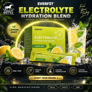 Poudre d'électrolytes alimentaires Elma 1KG Sans sucre ajouté 50 portions Formule d'hydratation et de réapprovisionnement en minéraux Sans OGM Lactosérum pour adultes - Product Image 1