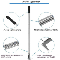 Désherbeur à manche long en acier inoxydable pour crevasses, outil de désherbage de patio, éliminateur de mousse