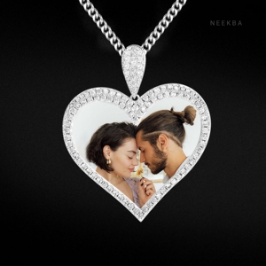 Pendentif Cœur Personnalisé avec Photo, Pendentif Cœur Photo Personnalisé, Pendentif Souvenir Photo Personnalisé, Moissanite Argent 925 - Product Image 1