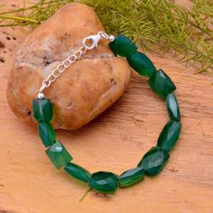 Natural Green Chalcedony Strand <b>Bracelet</b> 925 Sterling Silver Smooth Gemstone Handmade Wholesale Jewelry Fashion for Women - Product Image 4