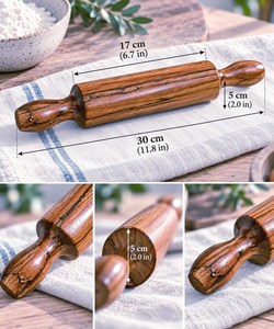 Rouleau à pâtisserie en bois personnalisé pour la vente en gros d'articles de cuisine - Product Image 3
