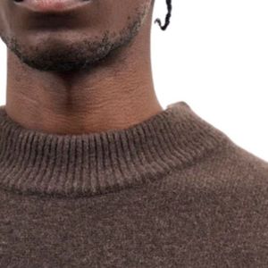 Suéter de Punto Acanalado Marrón Elegante para Hombre y Mujer, Cuello Redondo, Cálido, Suave, de Primera Calidad, Cómodo y a la Moda para el Invierno - Product Image 4