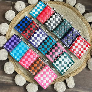 Customized Handcrafted Genuine Leather Wrapped With Checkered Design Stainless Steel 7oz Hip Pocket Liquor Flask for Travel <b>Gift</b> - Product Image 5