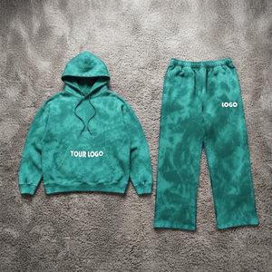 Unisex <b>Tie</b> <b>Dye</b> <b>Hoodie</b> And Sweatpants Set Loose Fit Fleece Casual Sportswear Full Length 2 Piece Tracksuit With Pocket - Product Image 1