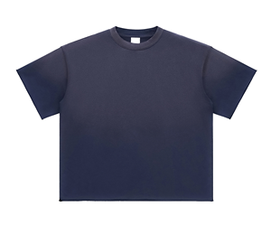 Camiseta de punto de manga corta con cuello redondo y color liso para hombre, talla grande, estilo casual, efecto desgastado por el sol - Product Image 1