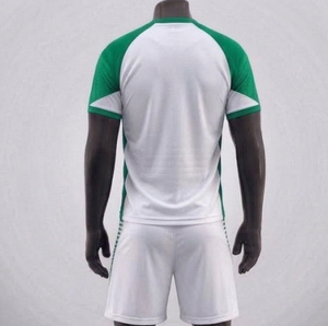 Conjunto de Camiseta de Fútbol para Hombre, Cuello en V, Blanco y Verde, Manga Corta, Estampado a Rayas, Poliéster, Cintura Elástica, Ajuste Atlético, para Todas las Temporadas - Product Image 3