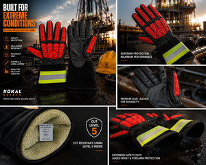 Gants en cuir résistants aux chocs TPR pour le pétrole et le gaz, le forage, l'exploitation minière, la construction et les travaux industriels lourds - Product Image 4