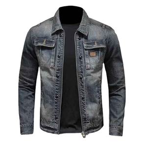 Chaqueta Vaquera Azul para Hombre, Diseño Nuevo, 100% Algodón, Transpirable, de Secado Rápido, Estilo Cowboy, Holgada, con Bolsillos y Botones, para Otoño e Invierno - Product Image 4