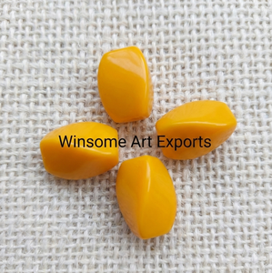 Perles en résine brillante pour la fabrication de bijoux – Tubes courbés en vrac / Perles jaunes brillantes à haute brillance – Fournitures en gros pour colliers DIY - Product Image 2