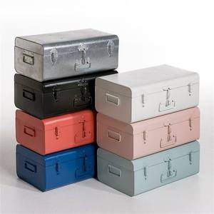 Juego de baúles de almacenamiento de acero galvanizado con bordes reforzados para organización de almacenes rústicos - Product Image 2