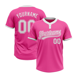 Camiseta de Béisbol/Sóftbol de Dos Botones con Cuello Redondo, Color, Talla y Logotipo Personalizables, Transpirable, Antibacteriana, con Diseño Impreso - Product Image 1