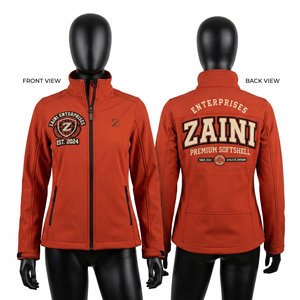 Veste Softshell ZAINI Premium 220g en polyester résistant à l'eau pour homme, couleur unie, décontractée, automne, vert olive, avec capuche, logo sur le devant, ODM - Product Image 1