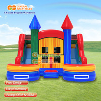 Château gonflable multi-thèmes de qualité commerciale avec toboggan, grand château gonflable pour enfants, location pour fêtes toute saison