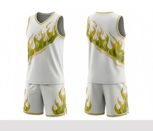 Ensemble de basket-ball professionnel, design sublimé, maillot et short en polyester respirant et à séchage rapide, vêtements de sport d'équipe pour hommes, femmes et jeunes - Product Image 1