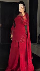 Indian Pakistani Farshi Shalwar Kameez Suits on <b>Silk</b> <b>Fabric</b> Formal Wear Plain Casual Dresses For Women High Quality - Product Image 2