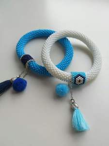 Bracelet large fait main en perles de verre, motif géométrique ethnique africain, style tribal Maasai, pour femme, accessoire de bijouterie - Product Image 3