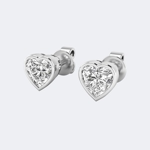 Pendientes de Diamantes Cultivados en Laboratorio de 1.00 CTW, Corte Brillante en Forma de Corazón, para Mujer, Plata de Ley 925, Color E F, Claridad VS VVS, Joyería de Lujo, Regalo - Product Image 1