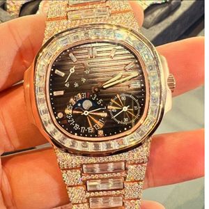 Reloj de Diamantes Cultivados en Laboratorio Personalizado de Alta Calidad Estilo Hip Hop para Hombre, Reloj de Diamantes VVS para Regalo - Product Image 3
