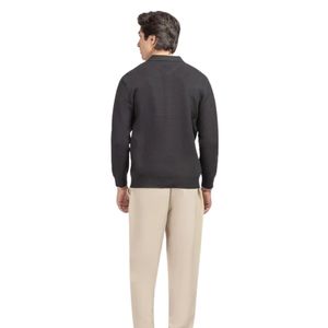 Cárdigan de punto negro para hombre con botones, cuello camisero, manga larga, estilo casual, moda de punto, venta al por mayor, fabricante OEM - Product Image 2