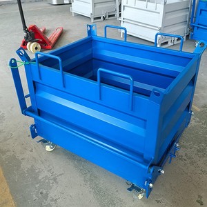 Industrieller Abfallbehälter aus pulverbeschichtetem Stahl, Schwerlast-Gabelstapler-Container, Rollbarer Drahtbehälter mit 1000kg Kapazität für - Product Image 5