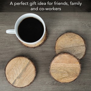 Posavasos Redondos de Madera con Acabado Liso, Duraderos, para Tazas de Café, Té y Copas de Vino - Product Image 3