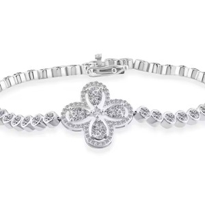 Round Moissanite Diamond <b>Bracelet</b> for Women and Men, Mix Cut Diamond <b>Bracelet</b> For Wedding, White Gold moissanite <b>Bracelet</b> - Product Image 3