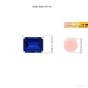 Pendentif solitaire en or pur 14k 18k avec saphir bleu taille émeraude, haute qualité, fait main, bijoux fins, pendentif en pierres précieuses - Product Image 3