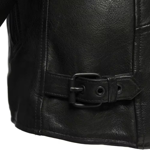 Chaqueta de Cuero Genuino de Cordero Negra para Hombre, de Alta Calidad, Chaquetas de Cuero Pakistaníes para Hombre de Daphnia Sports - Product Image 6