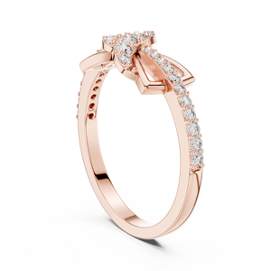 Anillo de Compromiso y Boda con Diamante Certificado IGI, Corte Radiante, Chapado en Oro Rosa y Rodio, con Nudo de Amor Infinito - Product Image 4