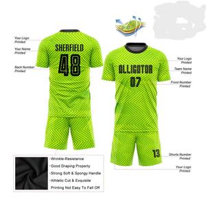 ชุดฟุตบอลผู้ใหญ่และเยาวชน สีฟลูออเรสเซนต์ สวมใส่สบาย ขนาดพอดีตัว ผลิตจากผ้าพลาสเทอร์ 100% ชุดฟุตบอลคุณภาพสูงสำหรับทุกเพศ - Product Image 2