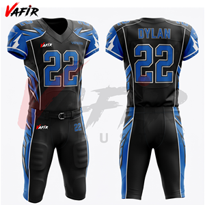 Uniforme de football américain, logo personnalisé imprimé, sublimation, unisexe, manches courtes, séchage rapide, anti-UV, respirant, spandex/polyester - Product Image 4