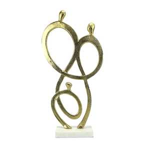 Jaffs Exports JE2080 54cm H X 10.5cm W X 27cm L Gold Plated Aluminium Modern Sculpture Handmade Eco-Friendly Durable Art <b>Figure</b> - Product Image 1