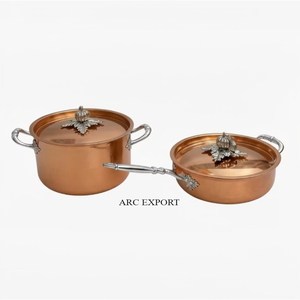 Prime Quality Stainless Steel <b>Copper</b> Antique Finished Hand Hammered Golden Grapes Lid Luxury Hot Selling Ruffoni Casseroles <b>Pan</b> - Product Image 2