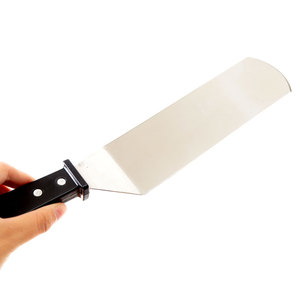 ตะหลิวสี่เหลี่ยมขนาดใหญ่ สแตนเลสอย่างดี ใช้ซ้ำได้ สำหรับย่างและทอด ด้ามจับพลาสติก สลักโลโก้ด้วยเลเซอร์ตามสั่ง - Product Image 3