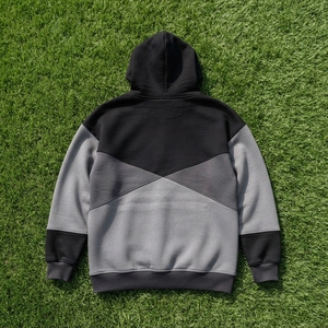 Women's Black <b>Grey</b> Color Block Hoodie Fleece Pullover <b>Sweatshirt</b> Kangaroo Pocket Casual Streetwear - Product Image 6