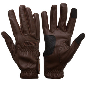 Gants d'équitation en cuir respirants pour l'hiver, antidérapants, à doigts entiers, avec logo personnalisé, unisexe - Product Image 3