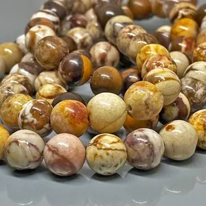 Cuentas de Piedra Preciosa de Jaspe Natural de Cacahuete, Redondas y Lisas de 6mm, Grado AA+, para Fabricación de Joyería, Venta al Por Mayor - Product Image 5