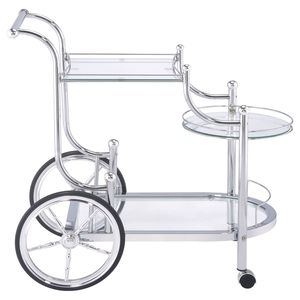 Chariot de service à 3 niveaux Reia Chrome avec roulettes, îlots et chariots de cuisine - Product Image 5