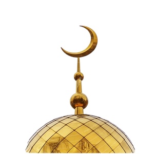 Minaret de mosquée en laiton doré en forme de croissant de lune en laiton pur pour la décoration de mosquée, minaret de mosquée en laiton en forme de croissant de lune avec fournisseur indien - Product Image 1