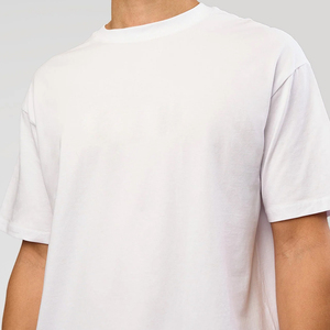 Men's <b>White</b> <b>T</b>-<b>Shirt</b> Short Sleeve O-Neck Regular Fit Casual Solid Color 100% Cotton Jersey Knitted Blank Design - Product Image 2