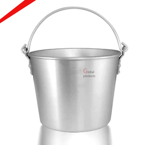 Seau à glace décoratif en métal avec poignées en anneau, grande taille, rond, élégant, pour champagne, boissons et articles de bar, idéal pour les fêtes. - Product Image 5